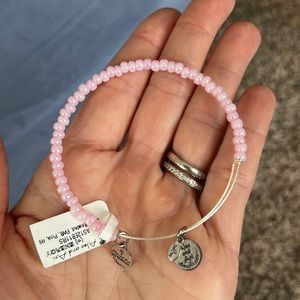 Alex and Ani Pink Beaded Silver Bracelet NEW